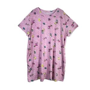Joyspun Women’s Pink Coffee Print Sleep Nightshirt w/ Pockets